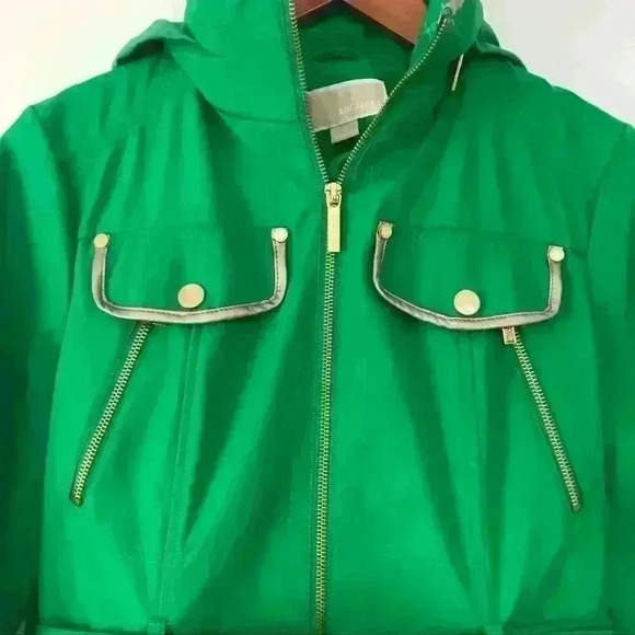 MICHAEL Michael Kors Green Belted Trench Coat - Picture 3 of 10